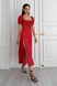 Летнее платье макси красного цвета в горошек, XL(50)