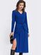 Элегантное платье миди с разрезом синее, S(44)
