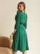 Шелковое платье миди зеленого цвета в горошек, S(44)
