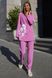Модный женский костюм с брюками розовый, XL(50)
