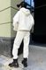 Теплый спортивный костюм на флисе белого цвета, S(44)