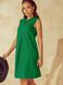 Летнее платье трапеция из прошвы зеленого цвета, S(44)