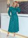 Длинное трикотажное платье в горошек бирюзового цвета, 44-46