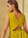 Літнє лляне плаття кльош жовтого кольору, S(44)