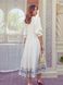 Изысканное платье вышиванка молочного цвета, 48-50