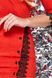 Нарядное замшевое платье футляр с кружевом красное, S(44)