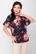 Шифоновая нарядная блузка с цветочным принтом, XL(50)