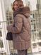 Зимова стьобана куртка з капюшоном, пісочна, S(44)
