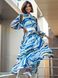 Шифоновое платье миди голубого цвета, 48-50