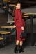 Класична трикотажна сукня футляр бордового кольору, S(44)