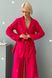 Жіночий брючний костюм з льону рожевого кольору, XL(50)