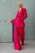 Жіночий брючний костюм з льону рожевого кольору, XL(50)