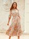 Длинное льняное платье-рубашка с цветочным принтом, L(48)