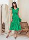 Легкое летнее платье зеленого цвета с принтом, 52
