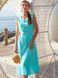 Літнє плаття з прошви зі спідницею-сонце бірюзового кольору, S(44)