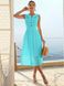 Літнє плаття з прошви зі спідницею-сонце бірюзового кольору, S(44)