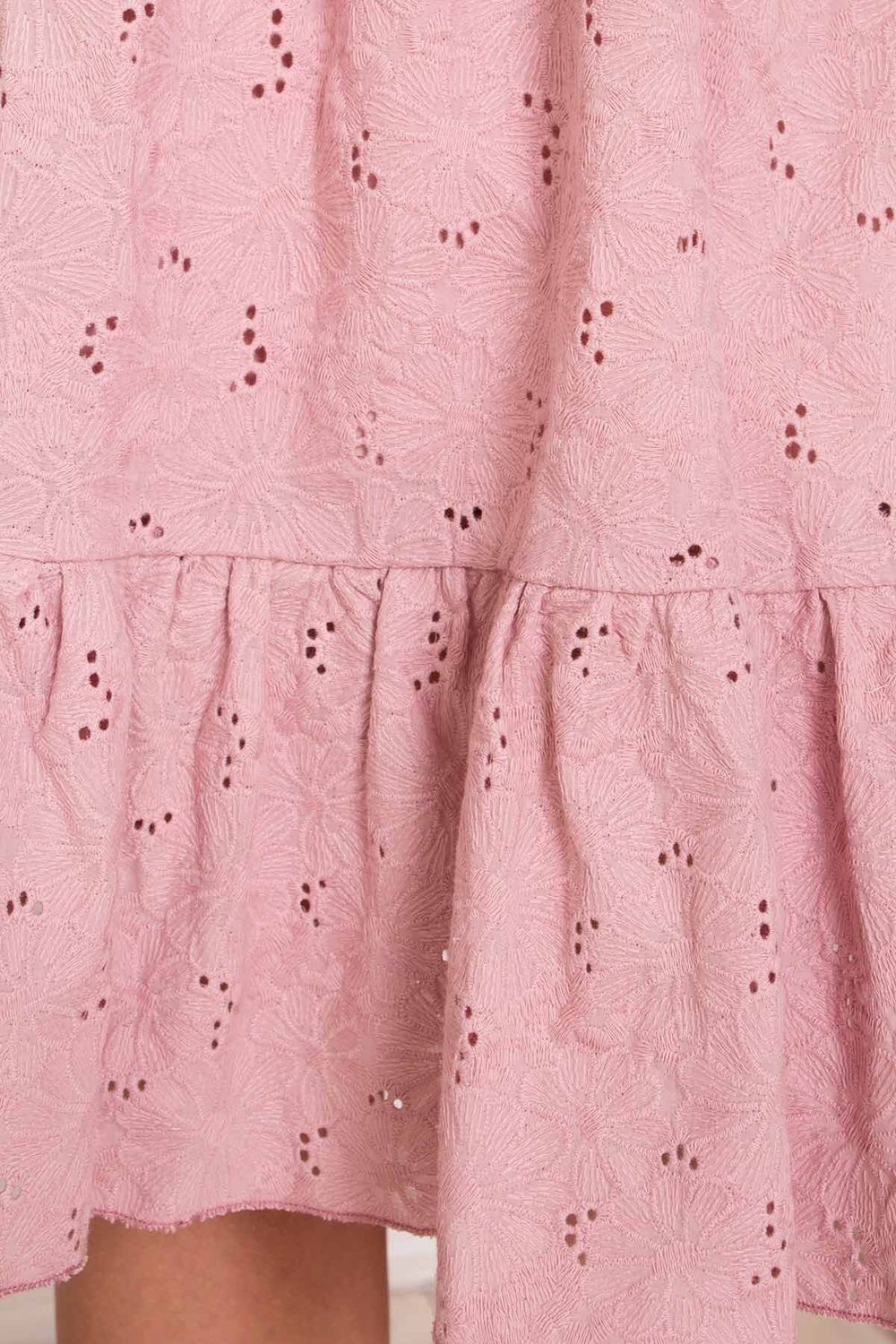 Женский сарафан из прошвы розовый - фото