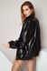 Женская кожаная куртка весна/осень черная, XL(50)