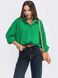 Льняная рубашка в стиле оверсайз зеленого цвета, L(48)