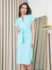 Летнее льняное платье голубого цвета, XL(50)