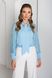 Нарядная модная блузка с гипюром голубого цвета, XL(50)