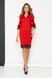 Красивое трикотажное платье футляр с кружевом красное, 52