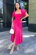 Красива лляна сукня з розрізами рожевого кольору, S(44)