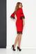 Красивое трикотажное платье футляр с кружевом красное, 52