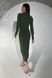 Стильное трикотажное платье с разрезом цвета хаки, XL(50)