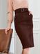 Вельветовая юбка карандаш коричневого цвета, XL(50)