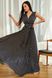 Летнее шелковое платье в пол с принтом в горох, XL(50)