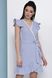 Літнє бавовняне плаття-міні в смужку з рюшами синє, XL(50)