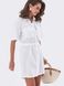 Коротке лляне плаття сорочка білого кольору, L(48)