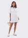 Коротке лляне плаття сорочка білого кольору, L(48)