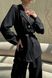 Жіночий брючний костюм з льону чорного кольору, XL(50)