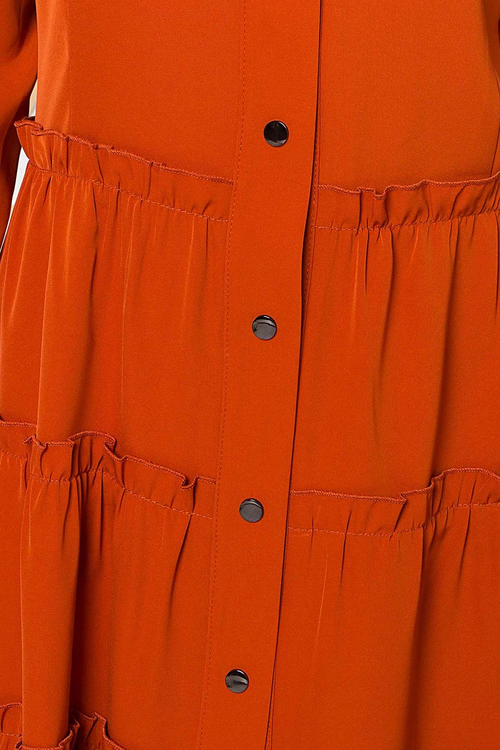 Стильне плаття сорочка теракотового кольору - фото