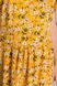 Літнє приталене плаття міді з квітковим принтом жовте, S(44)