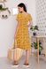 Летнее приталенное платье миди с цветочным принтом желтое, S(44)
