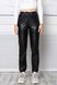 Женские кожаные брюки джоггеры черного цвета, XL(50)