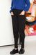 Модні жіночі штани з трикотажу чорні, XL(50)