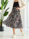 Черная шифоновая юбка-миди с цветочным принтом, 52