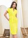Летнее льняное платье желтого цвета, XL(50)
