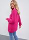 Об'ємний в'язаний светр з горлом рожевого кольору, 44-50