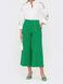 Стильные укороченные брюки-палаццо зеленого цвета, 52