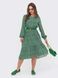 Весеннее платье свободного кроя с воланом зеленое, 46-48