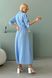 Приталенное летнее платье из льна голубого цвета, XL(50)