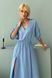 Приталене літнє плаття з льону блакитного кольору, XL(50)