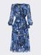Шифоновое платье миди с юбкой-солнце голубое, 52
