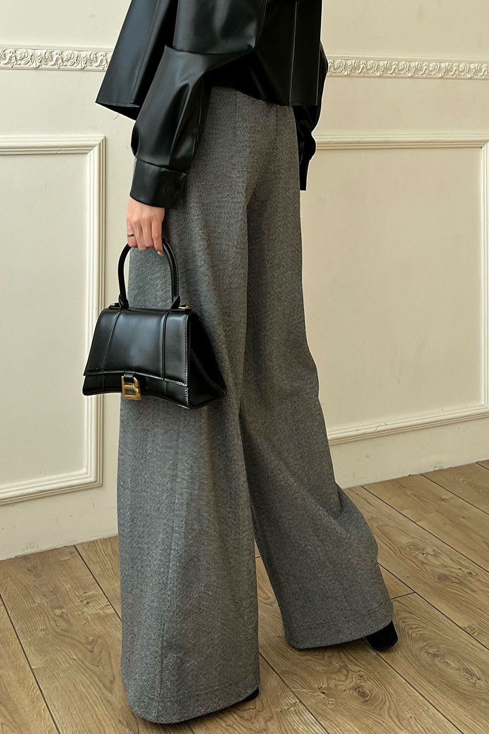 Теплые женские брюки палаццо - фото