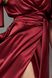 Шелковое вечернее платье в пол с разрезом бордовое, M(46)